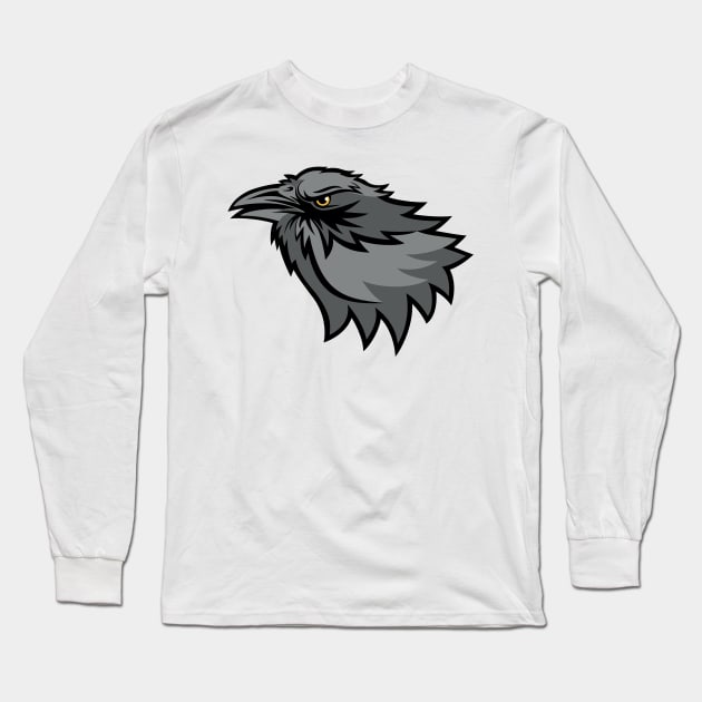 Fiery Raven Mascot Long Sleeve T-Shirt by SWON Design